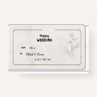 Elegant Beige Wedding Gift Tag Badge