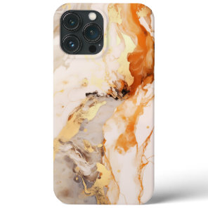 Elegant Beige White Gold Marble iPhone 13 Pro Max Case