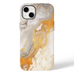 Elegant Beige White Gold Marble Design Case-Mate iPhone 14 Plus Case
