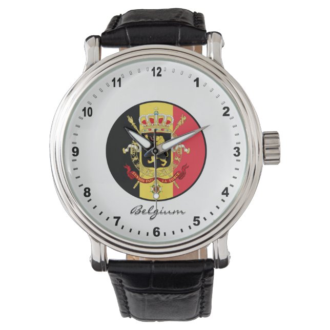 Elegant Belgium Watch & Belgian Flag / Brussels (Front)