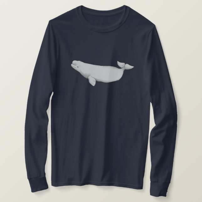 Elegant Beluga Whale Book Illustration T-Shirt Zazzle