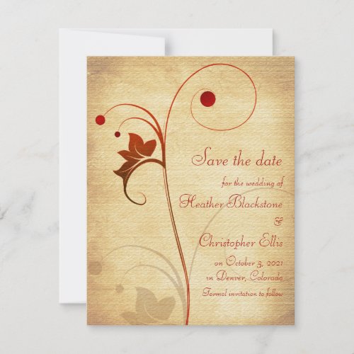 Customizable Autumn Save the Date Card