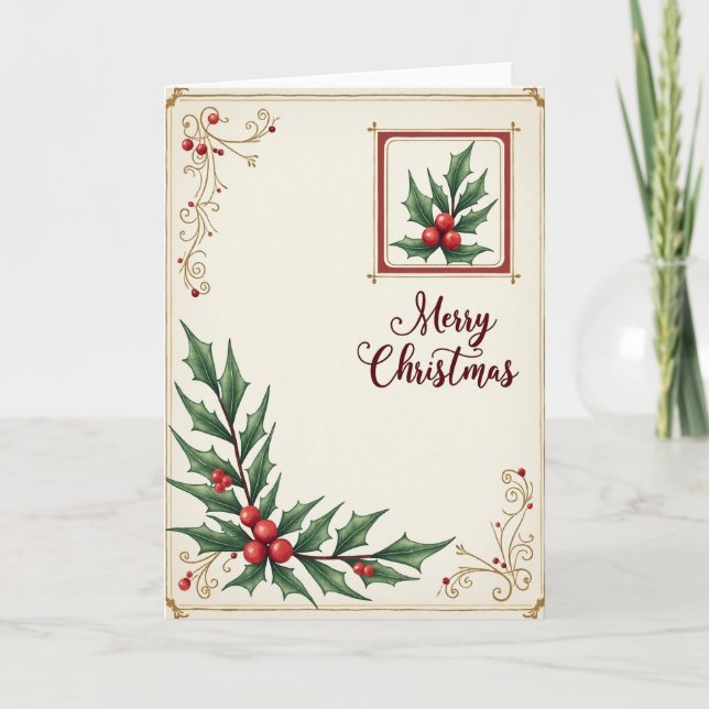 Elegant Berry Christmas Card (Front)