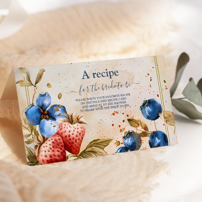 Elegant Berry Sweet Strawberry Bridal Shower  Enclosure Card (Creator Uploaded)