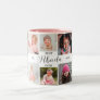 Elegant Best Abuela Ever Script 8 Photo Collage  Two-Tone Coffee Mug