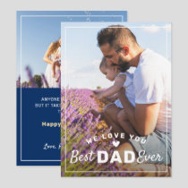 Elegant Best Dad Ever 2 Photo Father's Day Card
