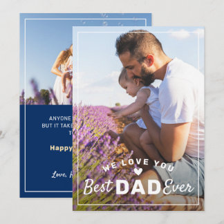Elegant Best Dad Ever 2 Photo Father's Day Card