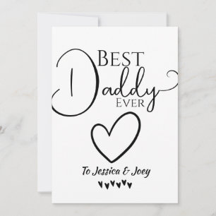 elegant, best dad ever, calligraphy personalize holiday card