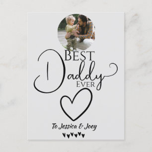 elegant, best dad ever, calligraphy personalize  holiday postcard