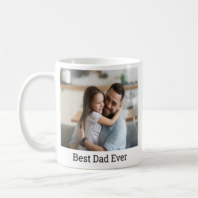 elegant Best Dad Ever Photo Coffee Mug (Left)