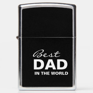 Elegant Best Dad in the World Black Silver Zippo Lighter