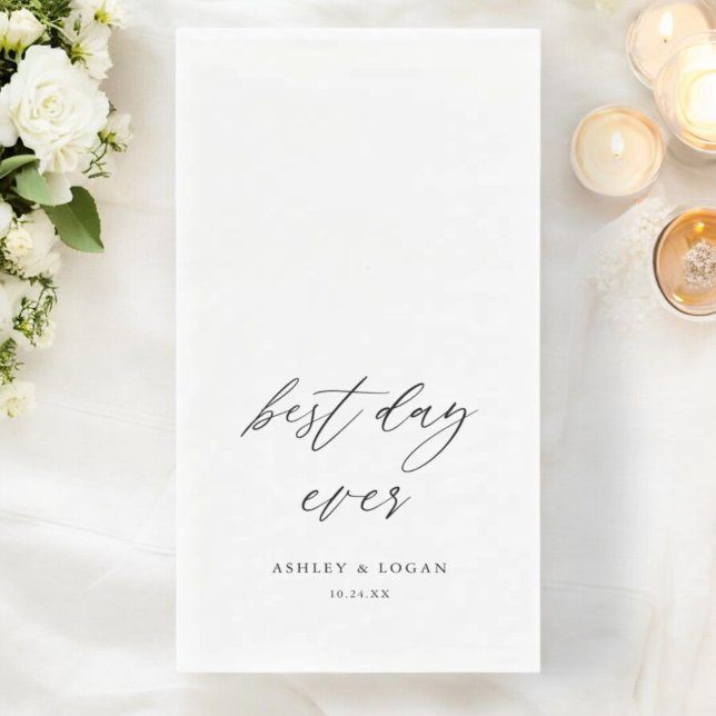 Elegant Best Day Ever Wedding Paper Guest Towels (Creator Uploaded)
