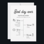 Elegant Best Day Ever Wedding Timeline Program<br><div class="desc">Celebrate your special day with the Elegant Best Day Ever Wedding Timeline Program. This thoughtfully designed program provides your guests with a clear and stylish overview of the day's events. Featuring a modern and elegant layout, the timeline includes customizable icons and beautifully crafted typography that highlights each moment of your...</div>