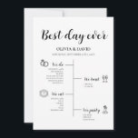 Elegant Best Day Ever Wedding Timeline Program<br><div class="desc">Celebrate your special day with the Elegant Best Day Ever Wedding Timeline Program. This thoughtfully designed program provides your guests with a clear and stylish overview of the day's events. Featuring a modern and elegant layout, the timeline includes customizable icons and beautifully crafted typography that highlights each moment of your...</div>