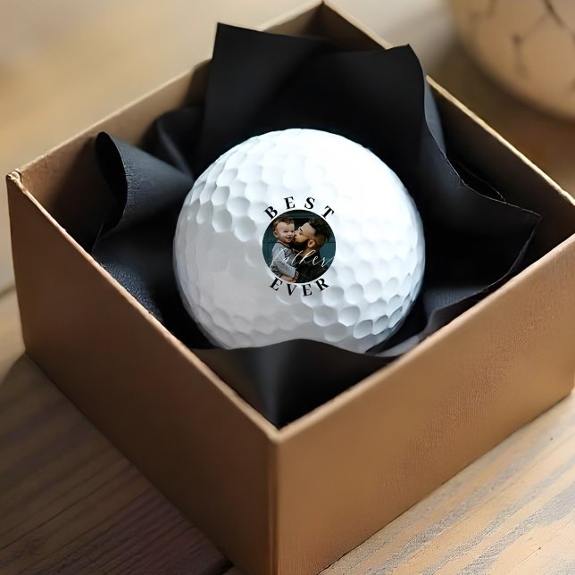 Elegant Best Father Ever Script Father's Day Photo Golf Balls (Elegant Best Father Ever Script Father's Day Photo Golf Balls)