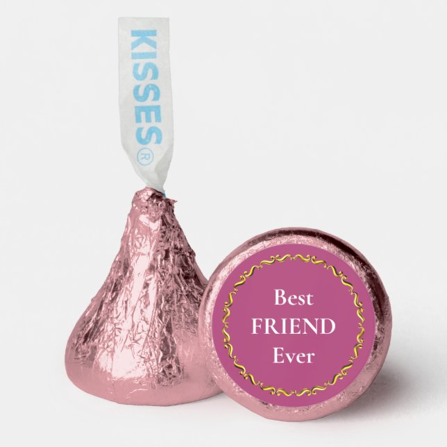 Elegant Best Friend Ever on Rose Gold Hershey®'s Kisses® (Front)