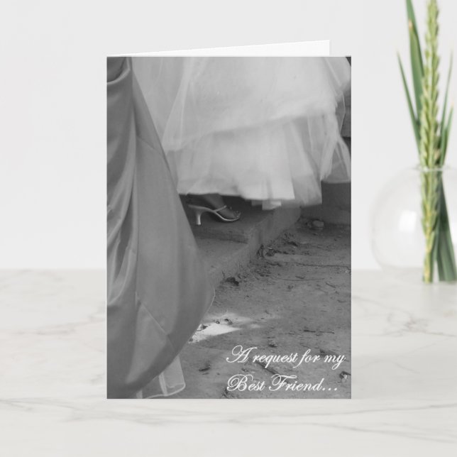 Elegant Best Friend Maid of Honor Request Card (Front)