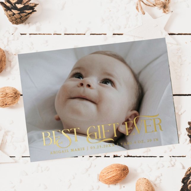 Elegant Best Gift Ever Holiday Baby Announcement (Creator Uploaded)