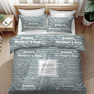 Elegant Best Gift for Mom Script Typography Duvet 