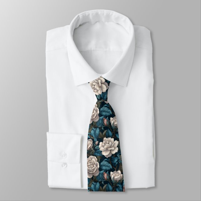 Elegant Best Gifts For Men Gardenias Neck Tie (Tied)