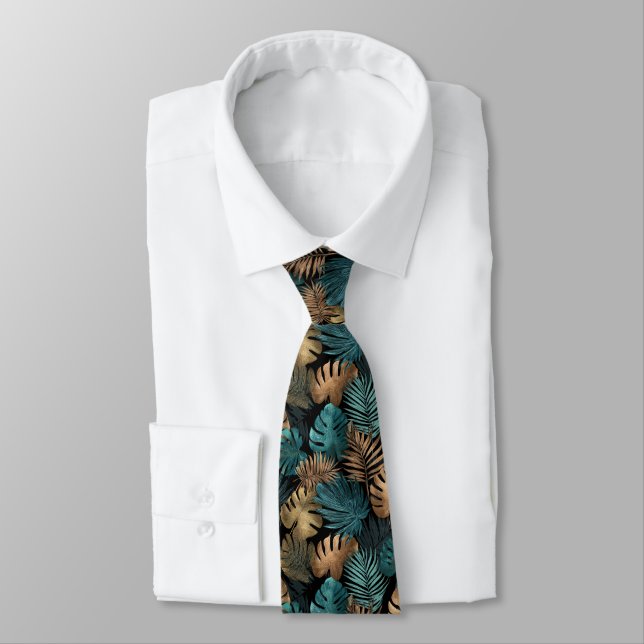 Elegant Best Gifts For Men Tropical Flower Neck Tie (Tied)