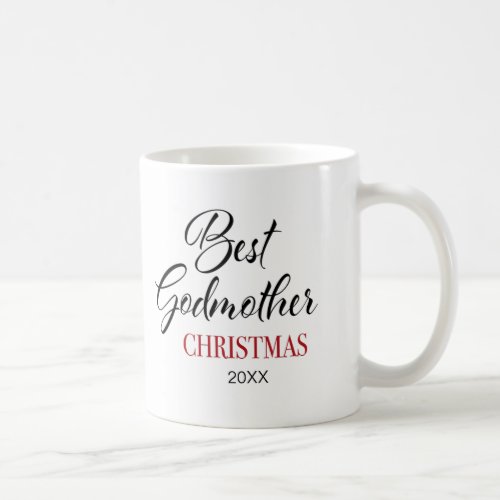 Elegant Best Godmother Christmas Photo Coffee Mug