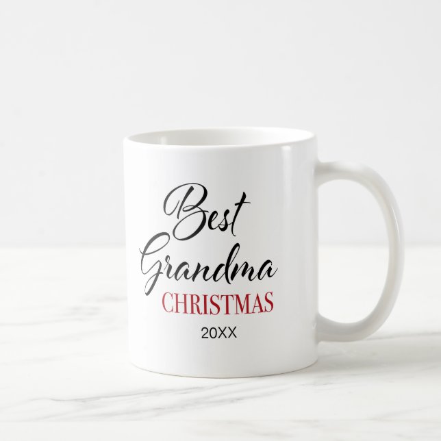 Elegant Best Grandma Christmas Photo Coffee Mug (Right)