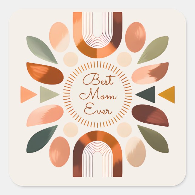 Elegant Best Mom Ever Boho Sticker  (Front)