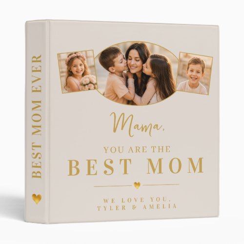 Elegant Best Mom Mother's Day Photo Album 3 Ring Binder