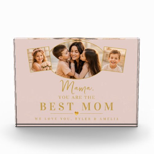 Elegant Best Mom Mother's Day Photo Album Block