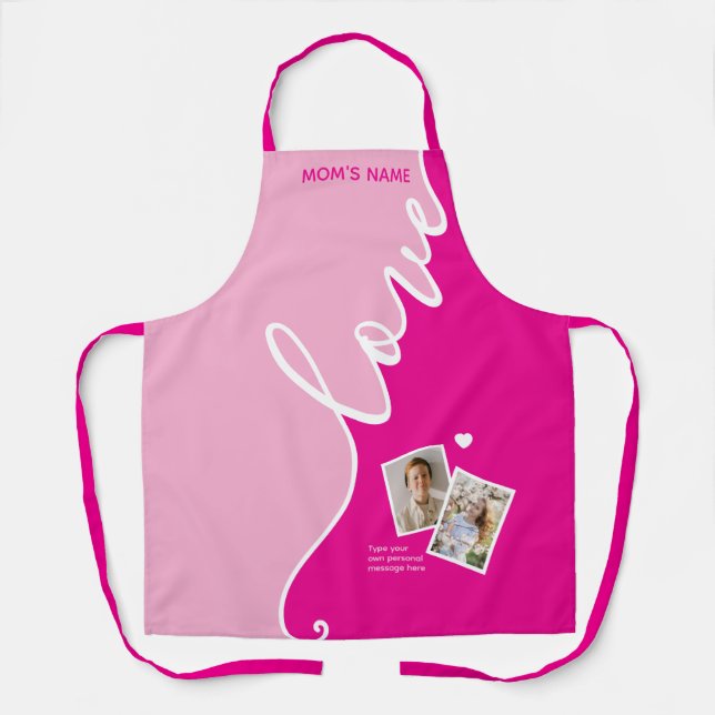 Elegant Best MOM Personalized Photo Apron (Front)