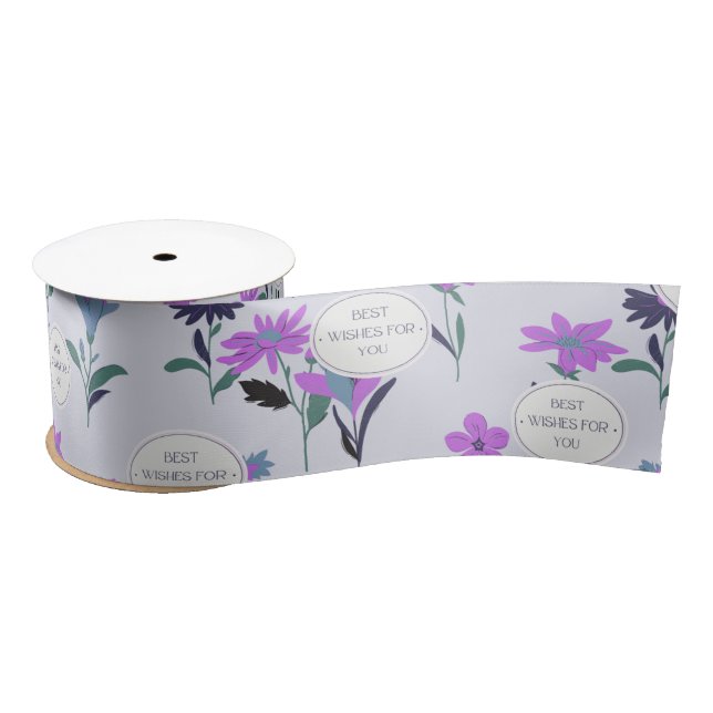 Elegant Best Wishes Ribbon for Gift Wrapping (Spool)