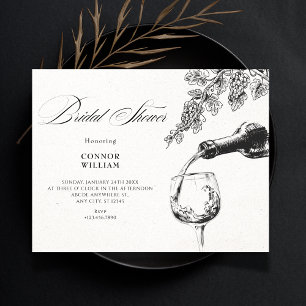 Elegant beverage wine bridal shower invitation