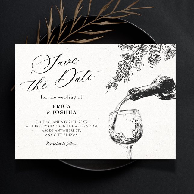 Elegant beverage wine bridal shower save the date (Creator Uploaded)