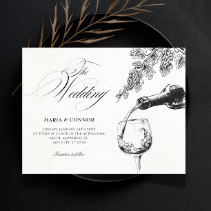 Elegant beverage wine wedding  invitation