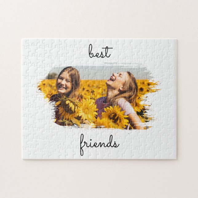 Elegant BFF Best Friends Forever Birthday Card Jigsaw Puzzle (Horizontal)