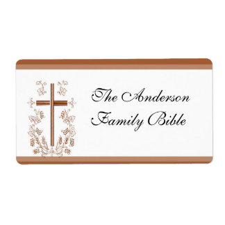 Elegant Bible Cross Label