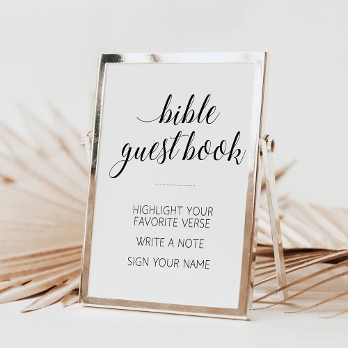 Elegant Bible Guest Book Wedding Sign