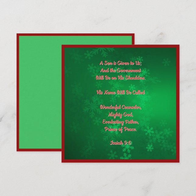 Elegant Bible Religious Christian Christmas Holiday Card (Front/Back)