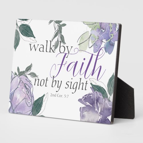 Elegant Bible Verse Walk By Faith Not By Sight Plaque