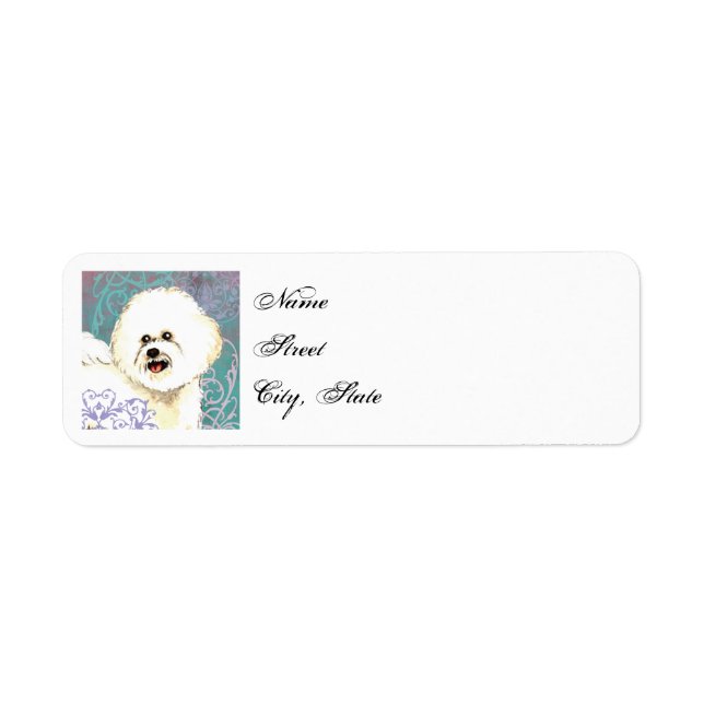 Elegant Bichon Frise Label (Front)