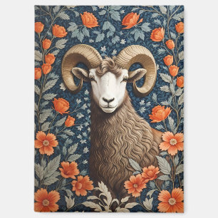 Elegant Big Horn Sheep William Morris Inspired Magnet