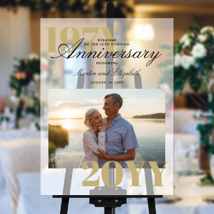 Elegant Big Numbers 50th Wedding Anniversary Photo Acrylic Sign