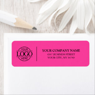 Elegant Bight Pink Business Logo Return Address Label