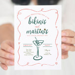 Elegant Bikinis and Martinis 30th Birthday Invitation<br><div class="desc">Elegant Bikinis and Martinis 30th Birthday Invitation.
Pink Martini Doodles.</div>
