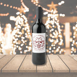 Elegant Bilingual Burgundy Birds Christmas Wine Label<br><div class="desc">Bilingual Custom Wine Bottle Label – Merry Christmas Elevate your holiday gatherings with these stylish, bilingual wine bottle labels! Featuring a festive "Merry Christmas - Feliz Navidad" in red and burgundy typography on a classic white background, this design brings a touch of elegance to any bottle. Personalize it with your...</div>