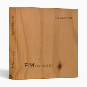elegant binder with name on faux wood grains