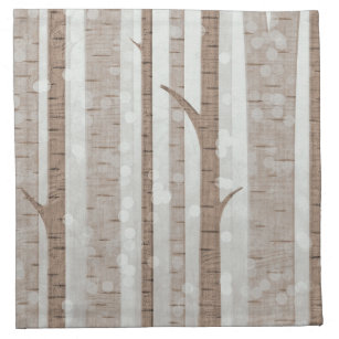 Elegant Birch Trees Forest Acrylic Artwork   Cloth Napkin