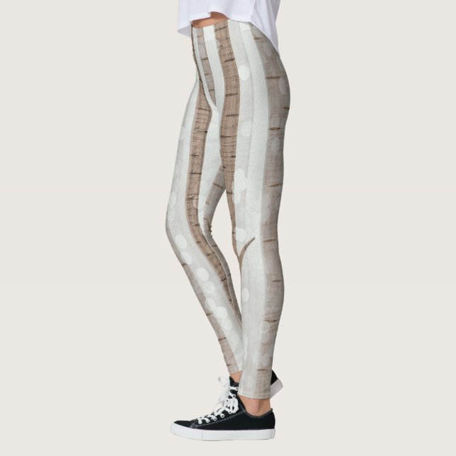Elegant Birch Trees Forest Acrylic Artwork | Leggings (Left)