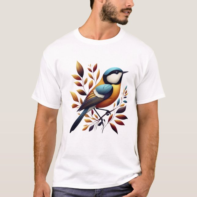 Elegant Bird Design T-Shirt (Front)